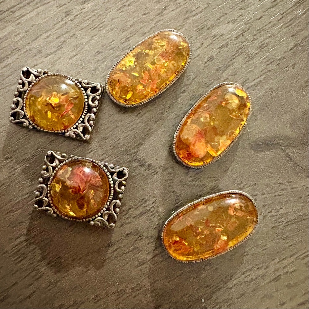 Elegant Amber set in Silver